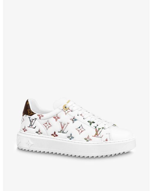 Louis Vuitton White Time Out Monogram-embossed Leather Low-top Trainers for men