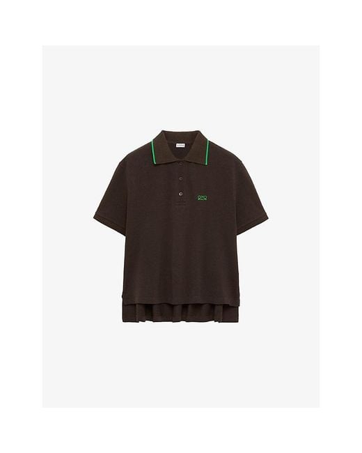 Loewe Black Trapeze-Fit Cotton Piqué Polo T-Shirt
