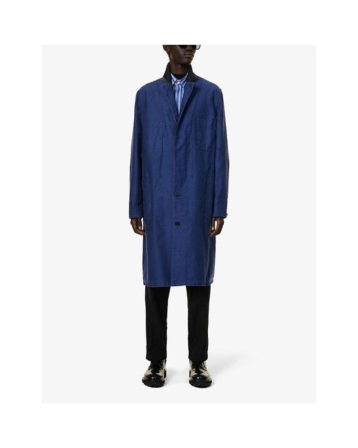 Sacai Blue Sac Moleskin Coat for men