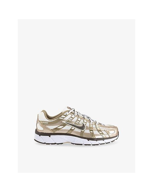Nike White P-6000 Leather And Mesh Trainers