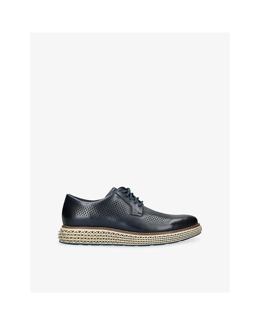 Cole Haan Blue Øriginalgrand 2.0 Wingtip Leather Oxford Shoes for men