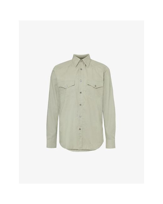 Paul Smith Green Cuban Flap-pocket Regular-fit Cotton Shirt Xx for men