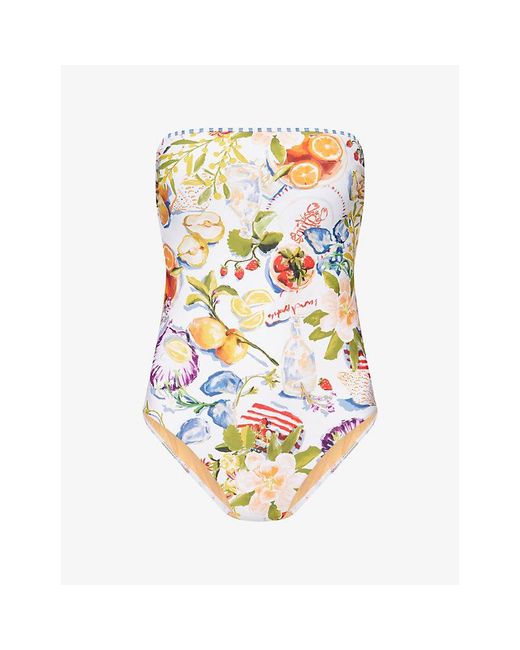 Seafolly White Riviera Coast Bandeau Swimsuit
