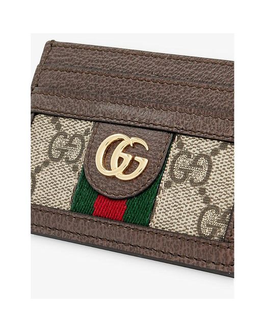 Gucci Ophdia Canvas Card Holder in Gray Lyst