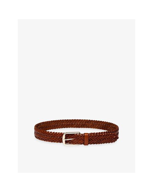 Sandro Brown Braided Leather Belt for men