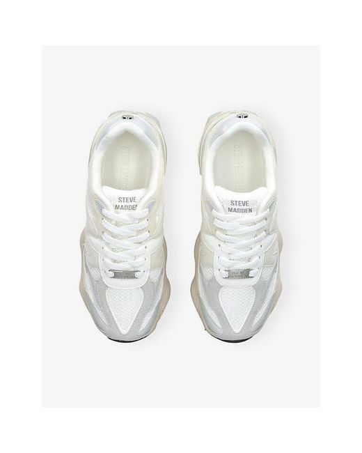 Steve Madden White Speeder Woven Trainers