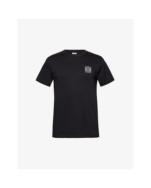Loewe Black Anagram Brand-embroidered Cotton-jersey T-shirt for men