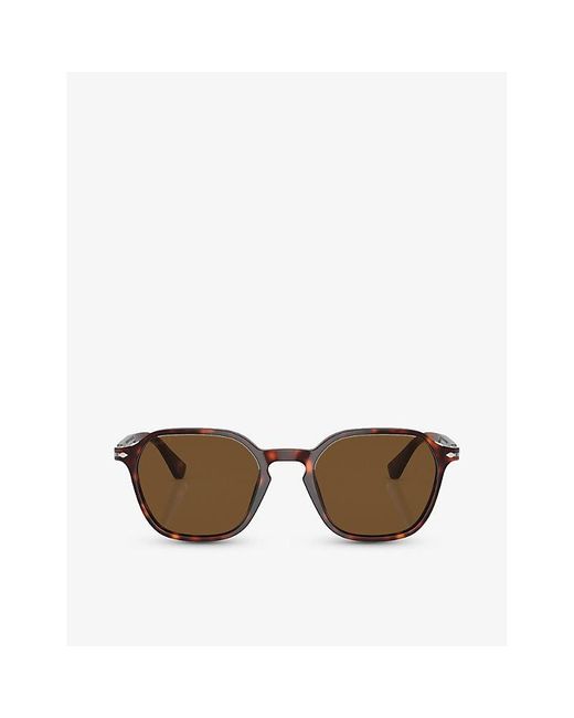 Persol Brown Po3256s Tortoiseshell Square-frame Acetate Sunglasses