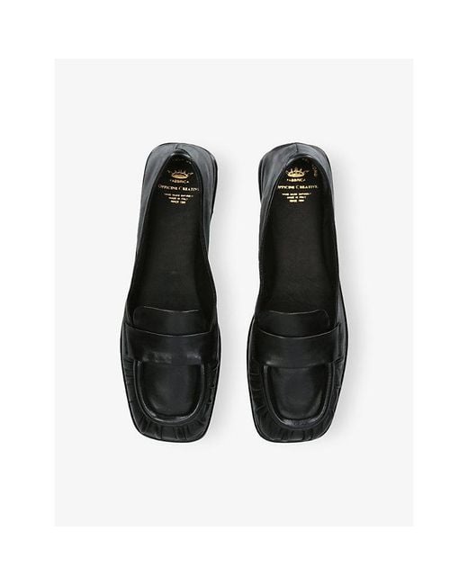 Officine Creative Black Clover Leather Loafers