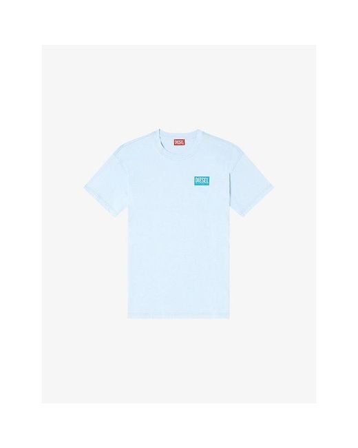 DIESEL Blue T-Norm-V13 Branded-Print Cotton-Jersey T-Shirt for men