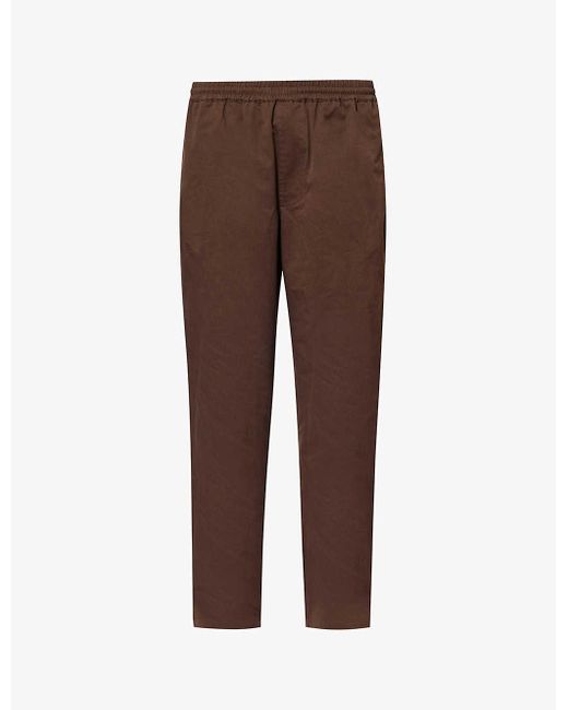 ICECREAM Brown Branded-tab Straight-leg Mid-rise Cotton Trousers for men