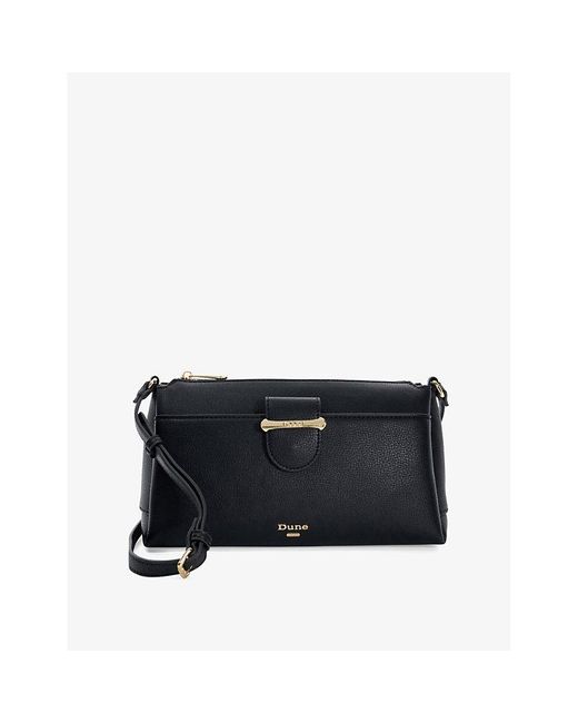 Dune Black Darlino Logo-Plaque Faux-Leather Cross-Body Bag