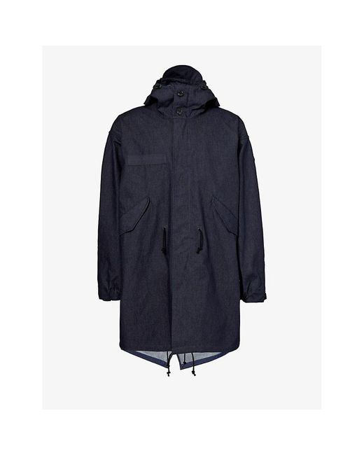 Junya Watanabe Blue Man X Cp Company goggle-hood Cotton Coat for men
