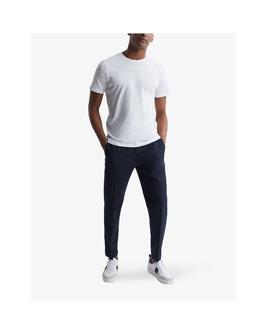 Reiss White Bless Crewneck Cotton-Jersey T-Shirt for men