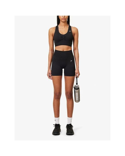 GYMSHARK Black Lift Contour High-Rise Stretch-Woven Shorts