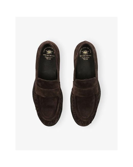 Officine Creative Black Solitude Suede Loafers