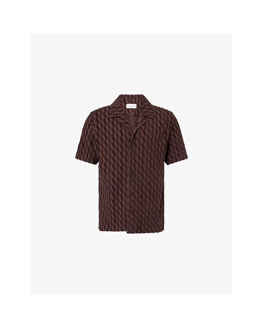 Frescobol Carioca Brown Roberto Terry Cotton-Blend Shirt for men