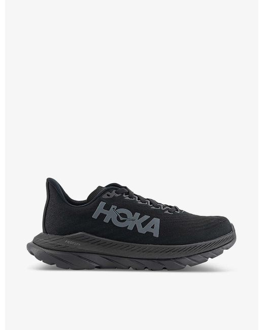 Hoka One One Black Mach 5 Lightweight Recycled-polyester-blend Low-top Trainers
