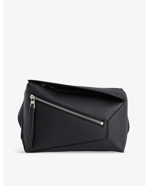 Loewe Black Puzzle Edge Brand-debossed Small Leather Bum Bag for men