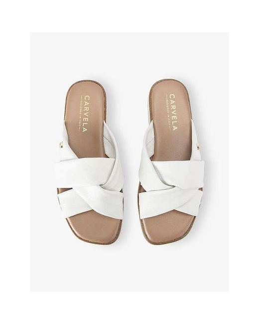 Carvela Kurt Geiger White Vita Leather Sandals
