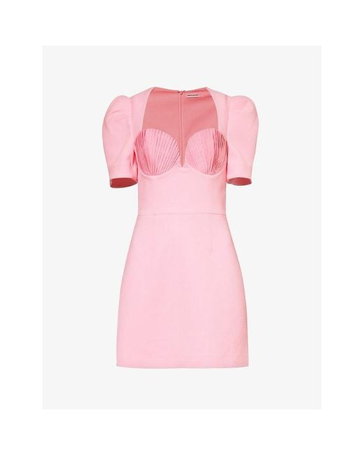 Rebecca Vallance Pink Jenna Sweetheart-neck Stretch-woven Mini Dress