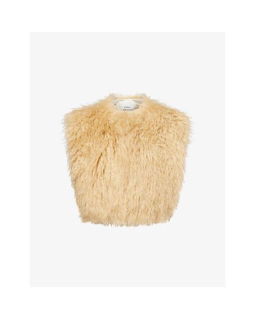 Isabel Marant Natural Boxy-Fit Florana Faux-Fur Vest