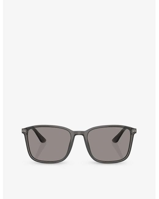 Giorgio Armani Gray Ar8197 Square-frame Acetate Sunglasses