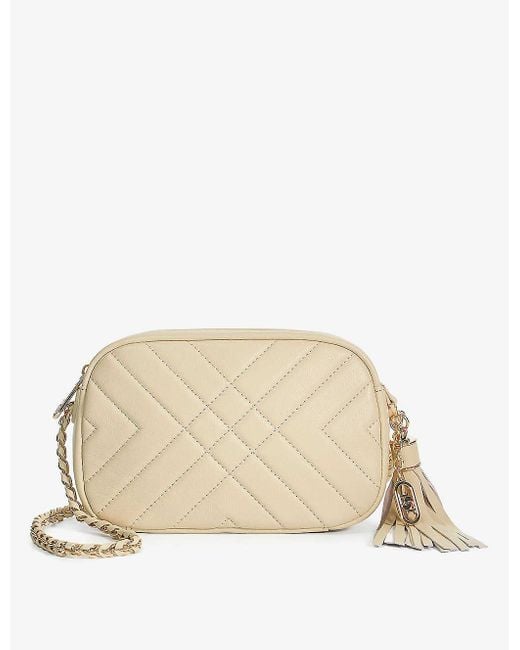 Dune Natural Chancery Quilted Leather Cross-body Bag