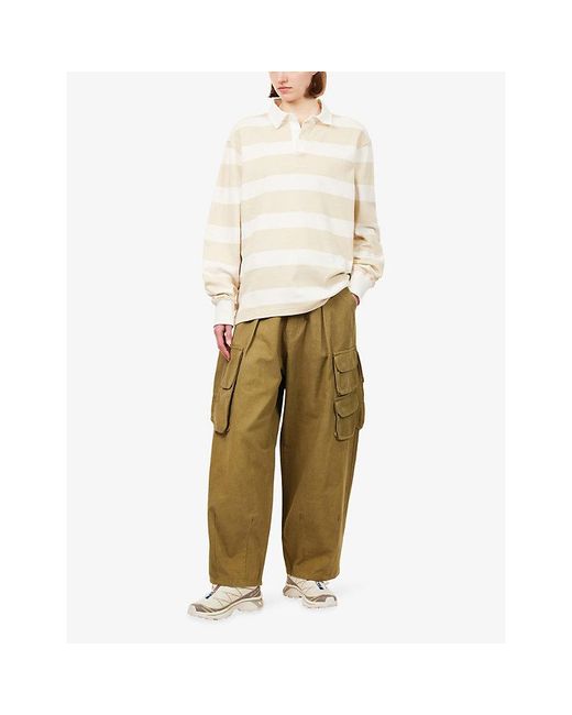 The North Face White Rugby Striped Cotton Polo Sweatshirt