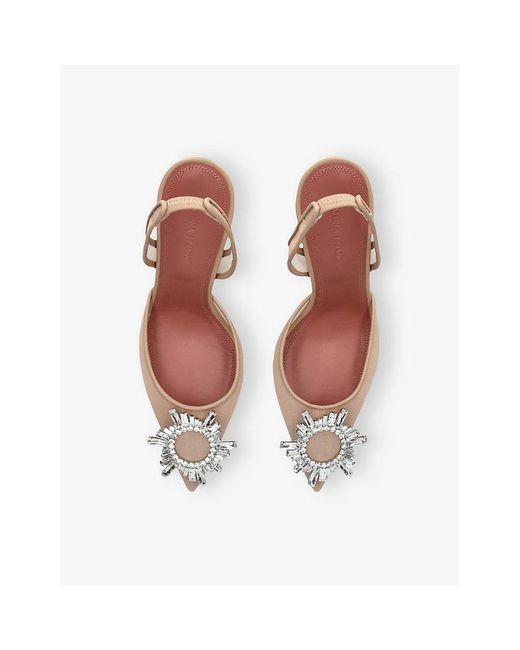AMINA MUADDI Metallic Begum 95 Mesh Slingback Heeled Courts