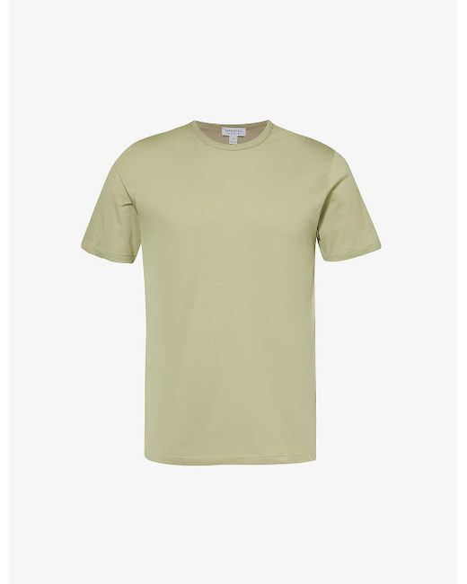 Sunspel Green Crew-neck Relaxed-fit Cotton-jersey T-shirt for men
