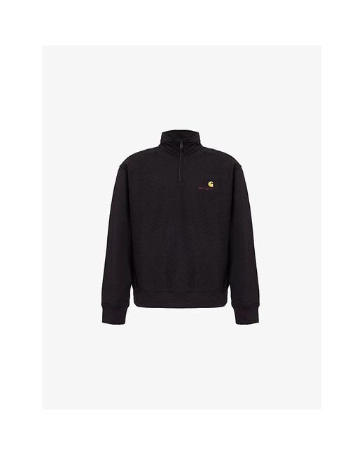 Carhartt Black High-Neck Brand-Embroidered Cotton-Blend Sweatshirt for men