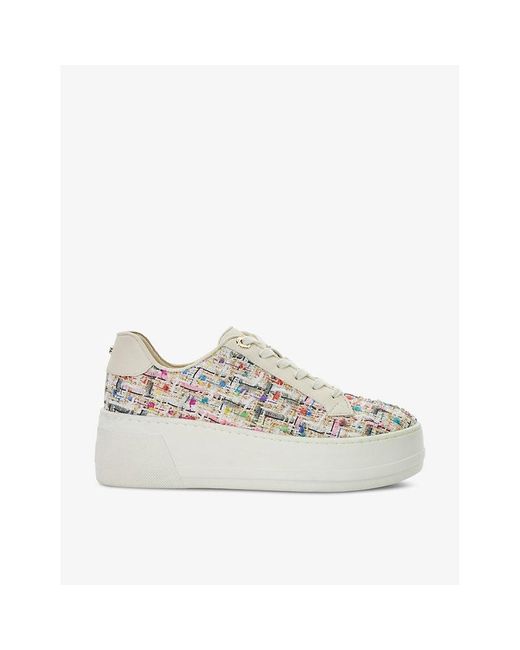 Dune White Episode Flat-form Woven Low-top Trainers