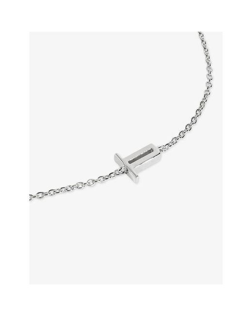Monica Vinader Metallic Initial T Sterling- Bracelet