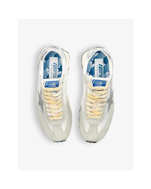 Golden Goose Deluxe Brand White Marathon Runner Suede And Mesh Low-Top Trainers for men