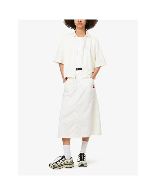 The North Face Natural Box Belted Woven Midi Skirt