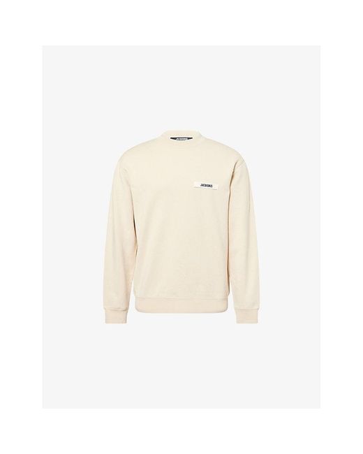 Jacquemus Natural Gros Grain Crewneck Cotton-Jersey Sweatshirt for men