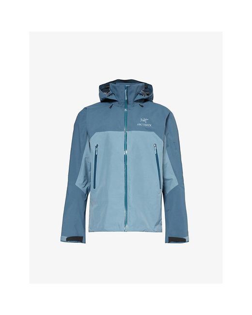 Arc'teryx Blue Beta Brand-print Relaxed-fit Shell Hooded Jacket X for men