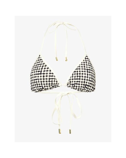 Cheap Monday Metallic Palma Check Triangle Bikini Top
