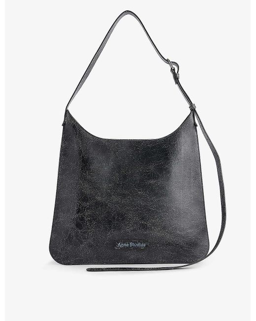 Acne Black Platt Brand-patch Leather Shoulder Bag for men