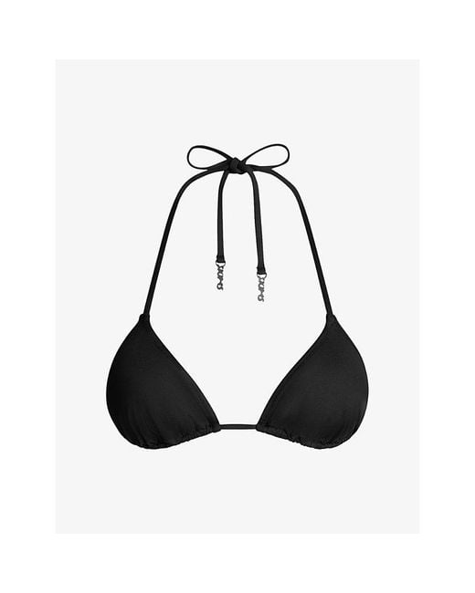 Skims Black Signature Triangle Bikini Top