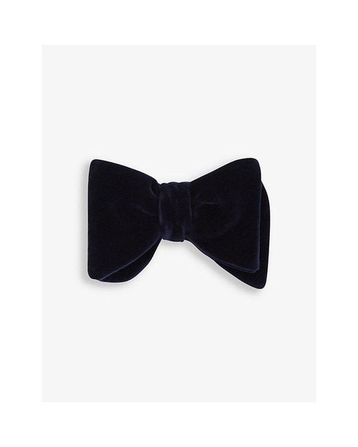 Reiss Black Hike Double-Layered Velvet Bow Tie for men