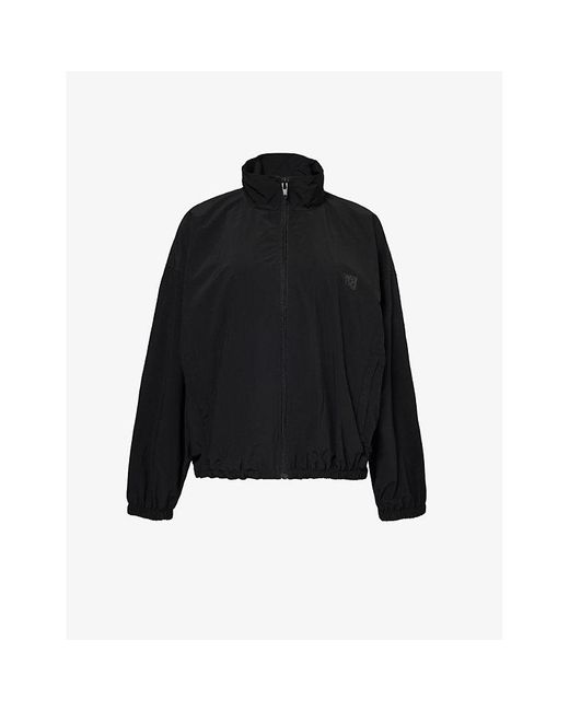 Alexander Wang Black Coaches Brand-print Shell Jacket