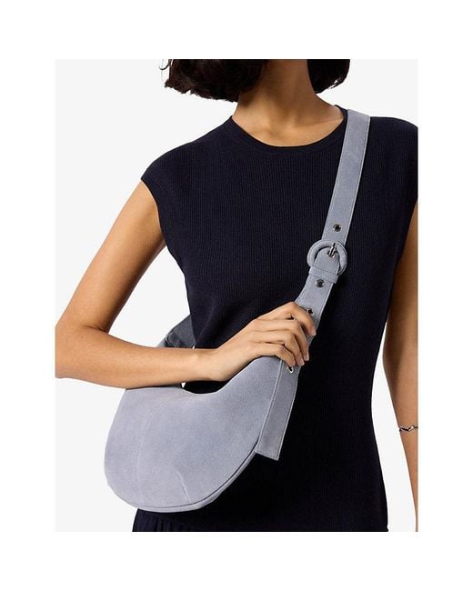 Whistles White Sia Small Suede Cross-Body Bag