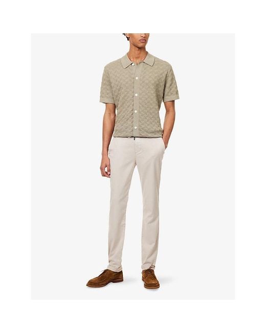 PAIGE Natural Mendez Short-Sleeve Knitted Shirt for men