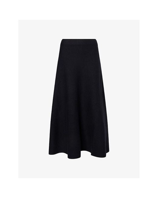 ME+EM Black Milano Cotton-Wool Knit Maxi Skirt
