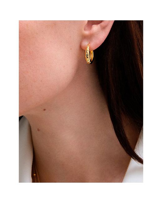 Astley Clarke Metallic Celestial Tiny Star 18Ct And Sapphire Hoop Earrings