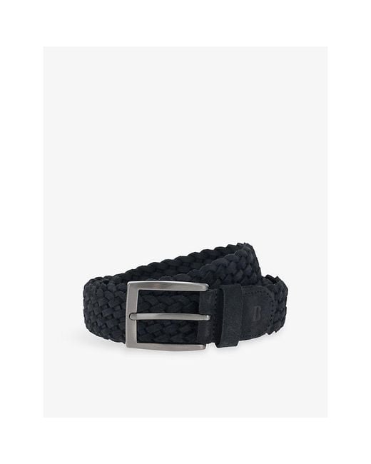 Boggi Black Woven Suede Belt for men