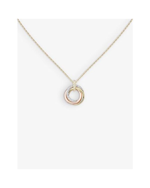 Cartier White Trinity 18Ct, Rose And And 0.25Ct Diamond Pendant Necklace