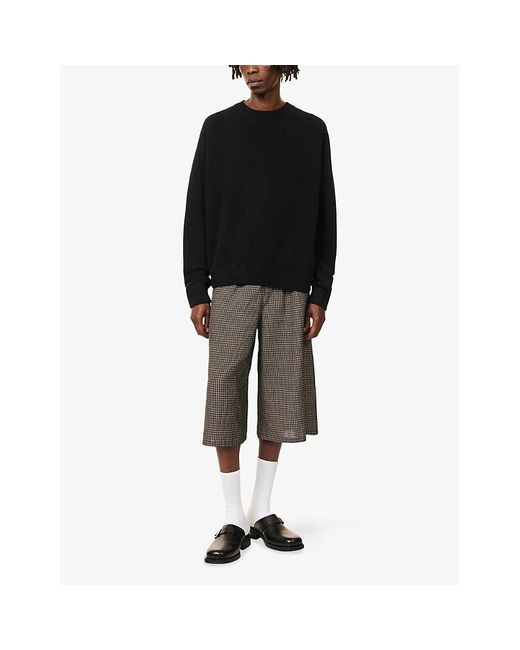 The Elder Statesman Black Regular-Fit Crewneck Cashmere Jumper for men